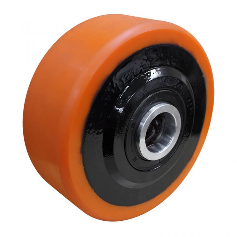 200mm Polyurethane Tyred Steel Centred Wheel 40mm Axle Diameter