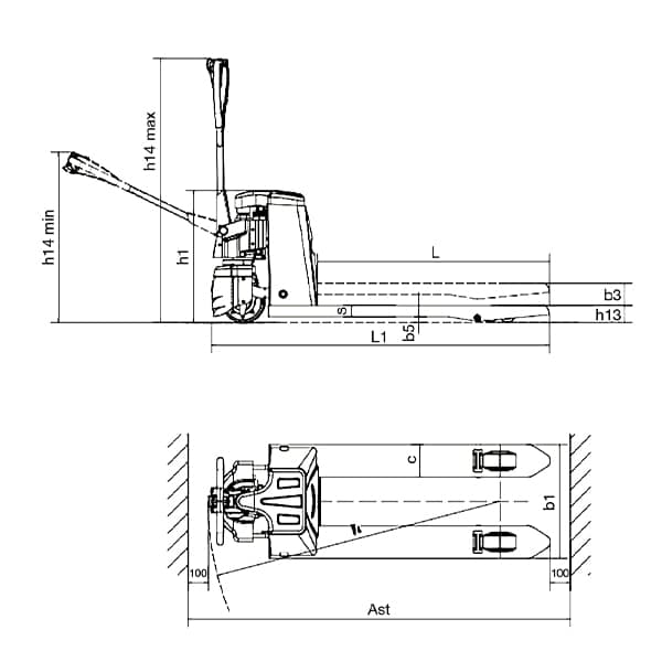 Full Electric 2000kg Capacity Lithium Ion Pallet Jack (PJR122) - Image 13