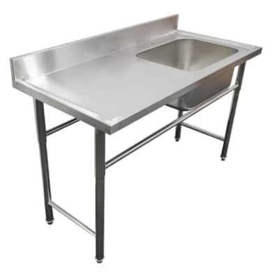 Stainless Steel Bench with Right Sink – Grade 304 | 1200 x 610 x 900mm (BEN013)