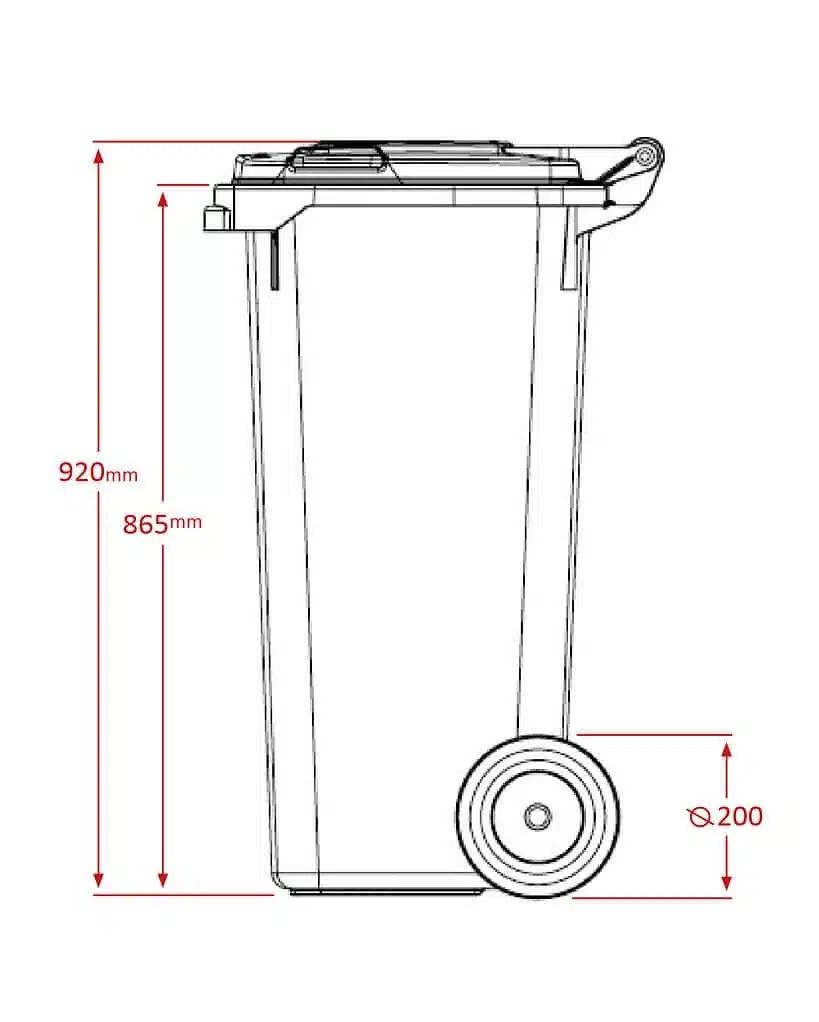 120L Capacity Blue Wheelie Bin (WGR010) - Image 5