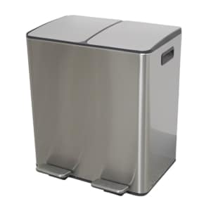40L Dual Lid Stainless Steel Pedal Bin (PBSS040)
