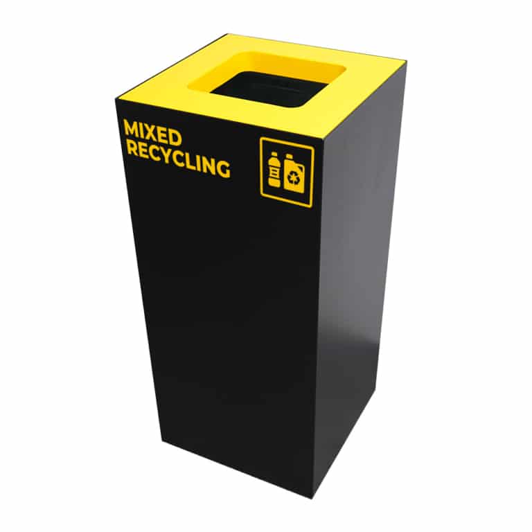 Yellow Rework Bin Waste Recycling Station Bin – Yellow Lid – Mixed Recycling (WRS002 ...