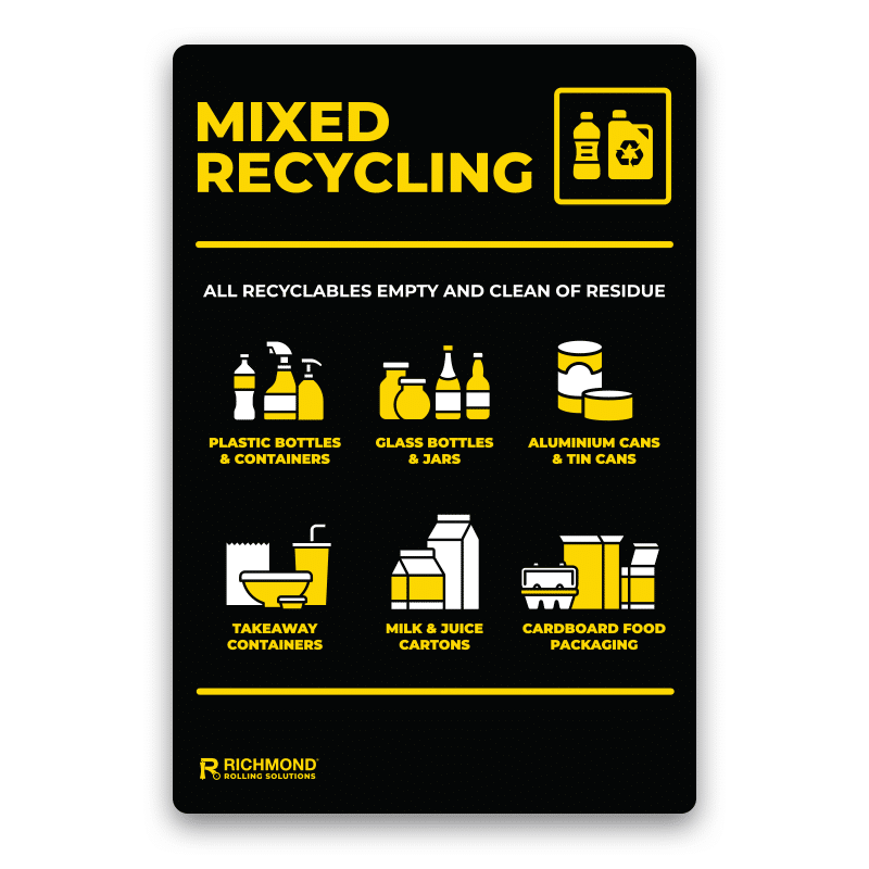 Waste Recycling Signage Set - General Waste, Recyling, Paper & Organic Waste (WRSSTICKSET3) - Image 5
