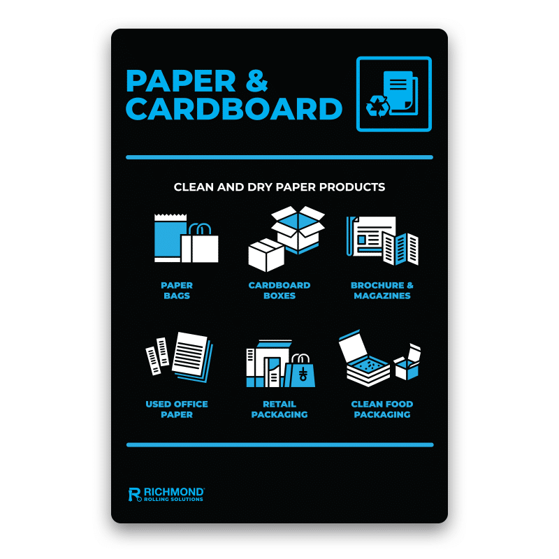 Waste Recycling Signage Set - General Waste, Recyling, Paper & Organic Waste (WRSSTICKSET3) - Image 6